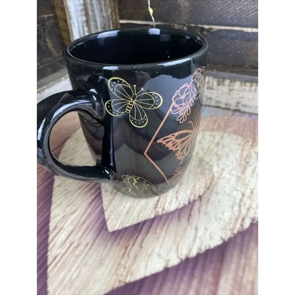 Pray Hustle Shine Butterfly Decal Epoxy Resin Coffee Tea Cup Mug 4.5 X 3.5 in